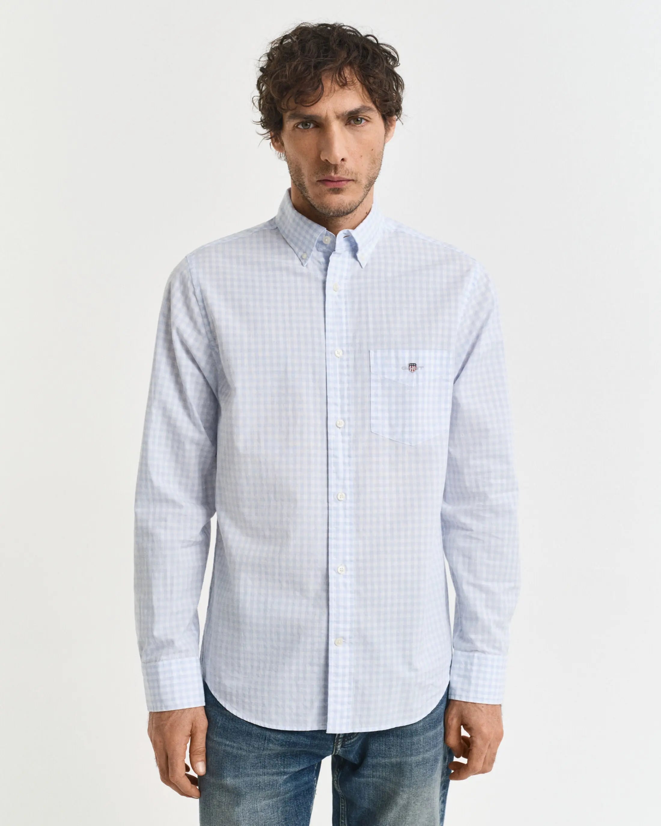 Πουκάμισο Καρό Gingham Poplin Σε Κανονική Γραμμή GANT
