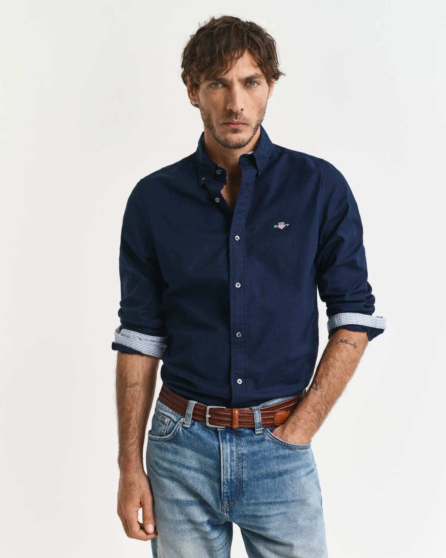 Πουκάμισο Oxford Stretch Σε Στενή Γραμμή GANT