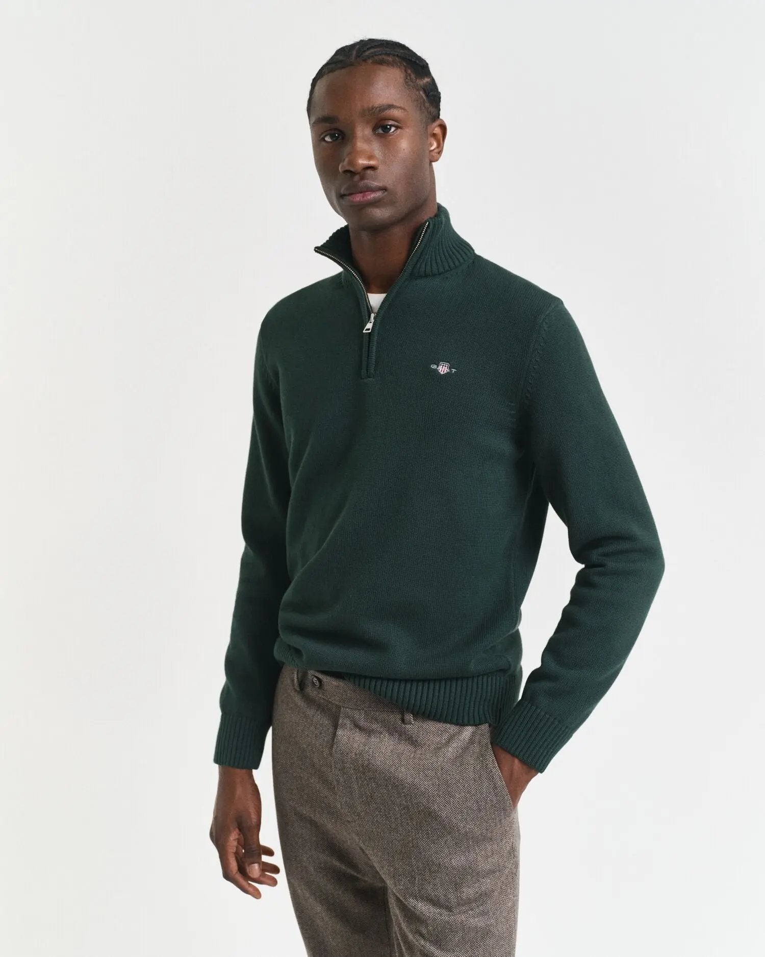 Πουλόβερ Casual Βαμβακερό Half-Zip