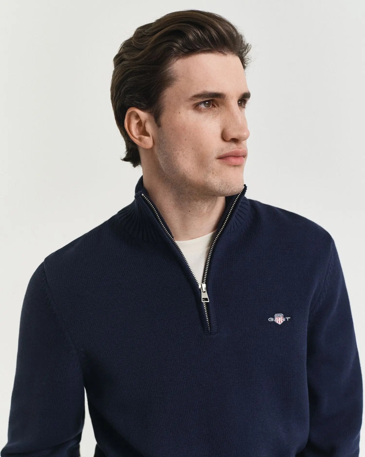 Πουλόβερ Casual Βαμβακερό Half-Zip