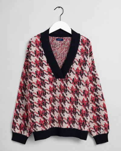 Πουλόβερ Houndstooth Intarsia (Outlet)