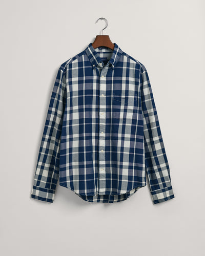 Πουκάμισο Indigo Plaid Twill Σε Κανονική Γραμμή (Outlet)