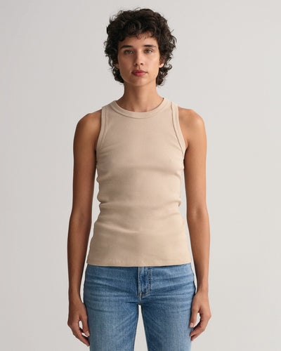 Μπλούζα Tank Ριπ Με Ψηλή Λαιμόκοψη (Outlet)