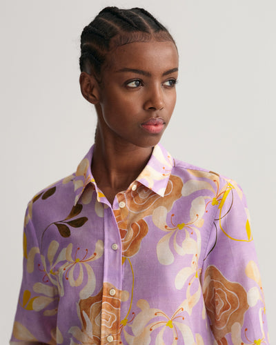 Πουκάμισο Cotton Silk Με Floral Μοτίβο Σε Κανονική Γραμμή (Outlet)