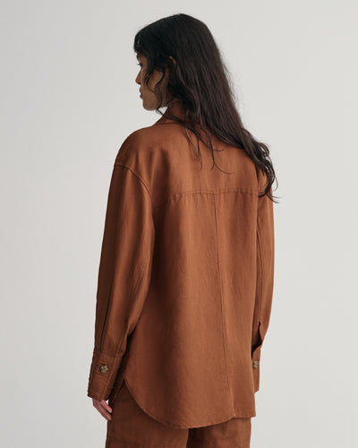 Overshirt Από Λινό Και Βισκόζη (Outlet)