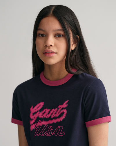 T-Shirt Cropped GANT USA Για Έφηβους Κορίτσι