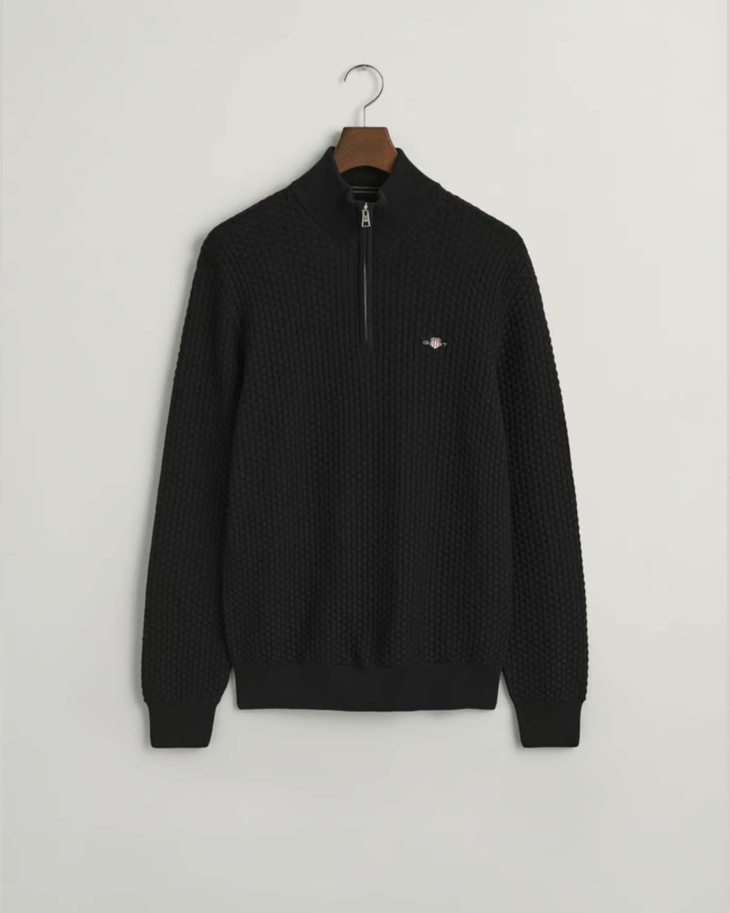 Πουλόβερ Bαμβακερό Half-Zip Textured Σε Κανονική Γραμμή (Outlet)