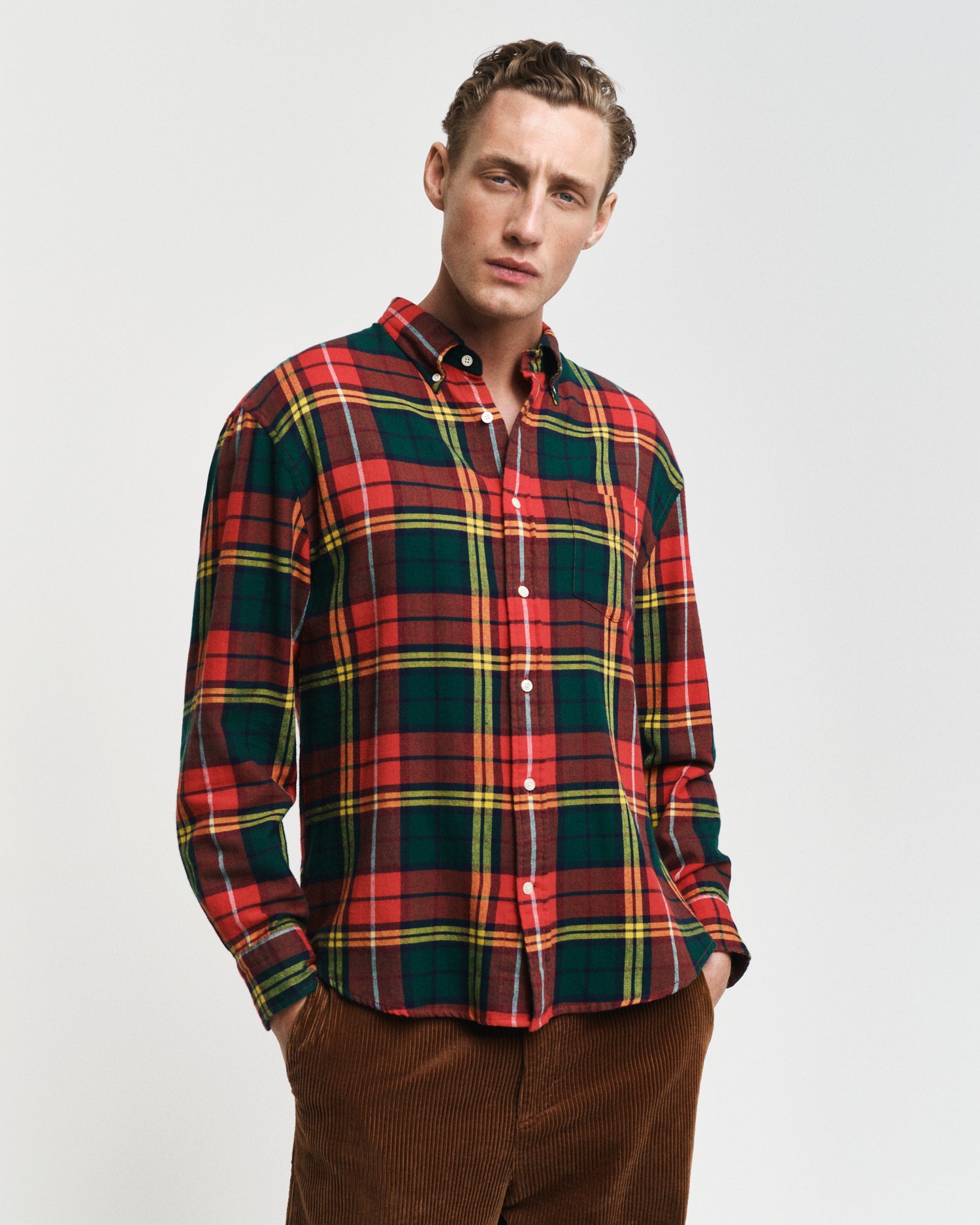 Πουκάμισο Flannel Tartan Twill Σε Χαλαρή Γραμμή