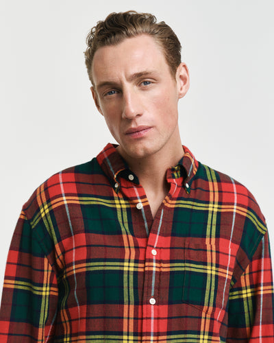 Πουκάμισο Flannel Tartan Twill Σε Χαλαρή Γραμμή