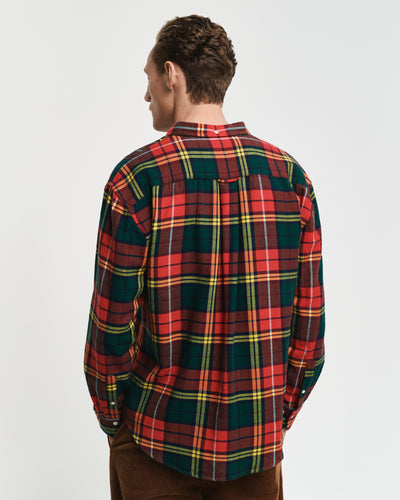 Πουκάμισο Flannel Tartan Twill Σε Χαλαρή Γραμμή