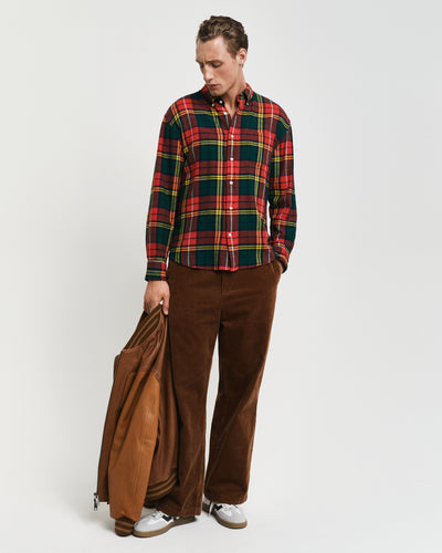 Πουκάμισο Flannel Tartan Twill Σε Χαλαρή Γραμμή