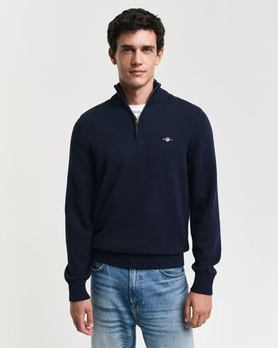 Πουλόβερ Casual Βαμβακερό Half-Zip