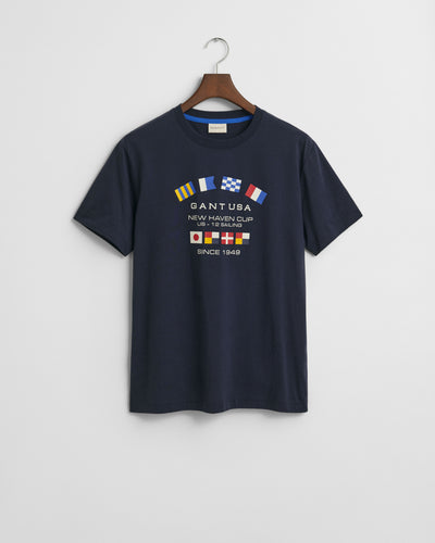 T-shirt με κανονική εφαρμογή και τυπωμένο λογότυπο GANT για ξεχωριστό στυλ.