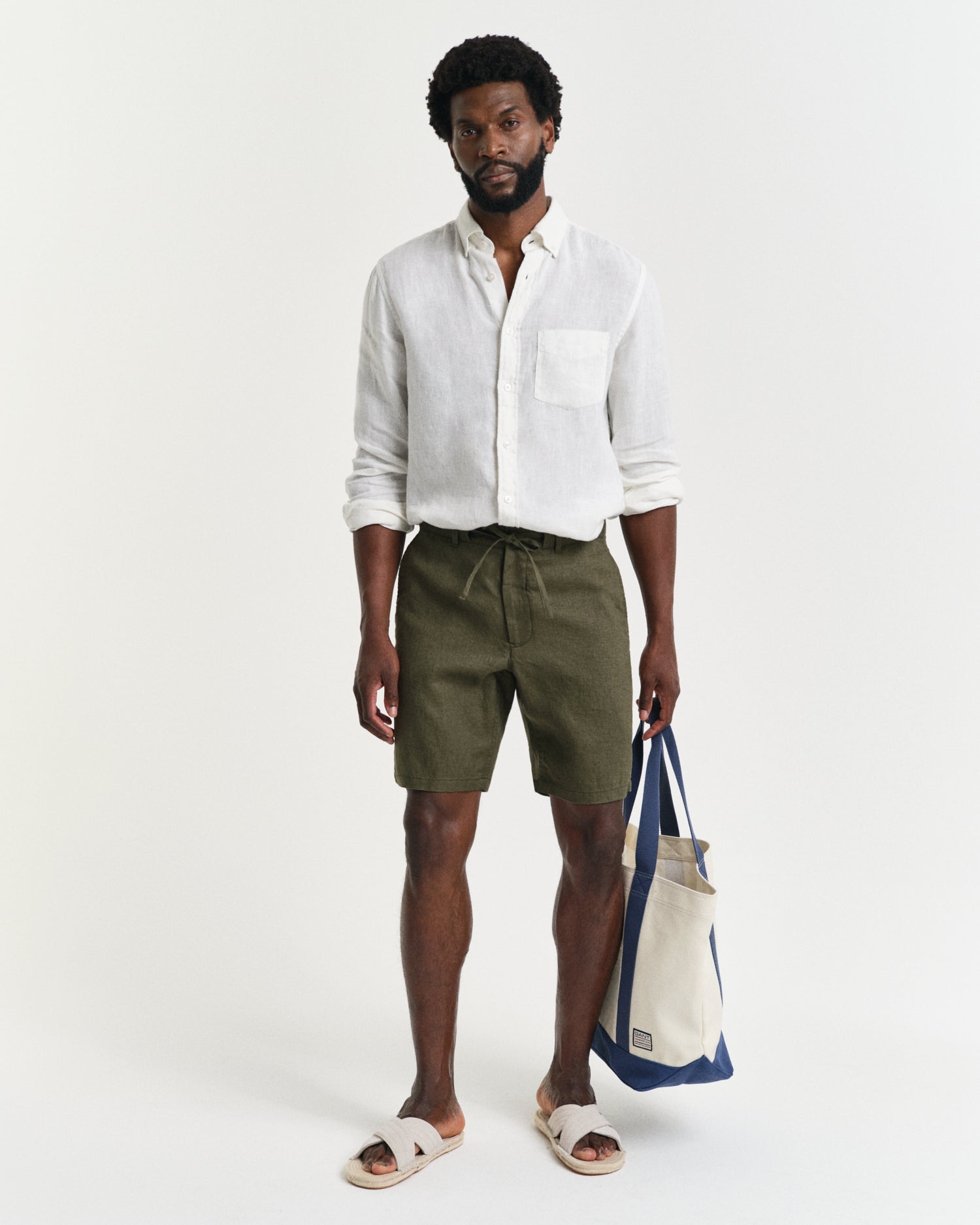 Σόρτς Λινό Drawstring Σε Χαλαρή Γραμμή