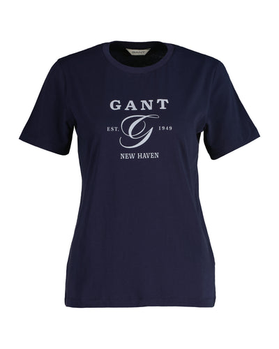 T-shirt από βαμβάκι με λογότυπο GANT τυπωμένο στο στήθος.