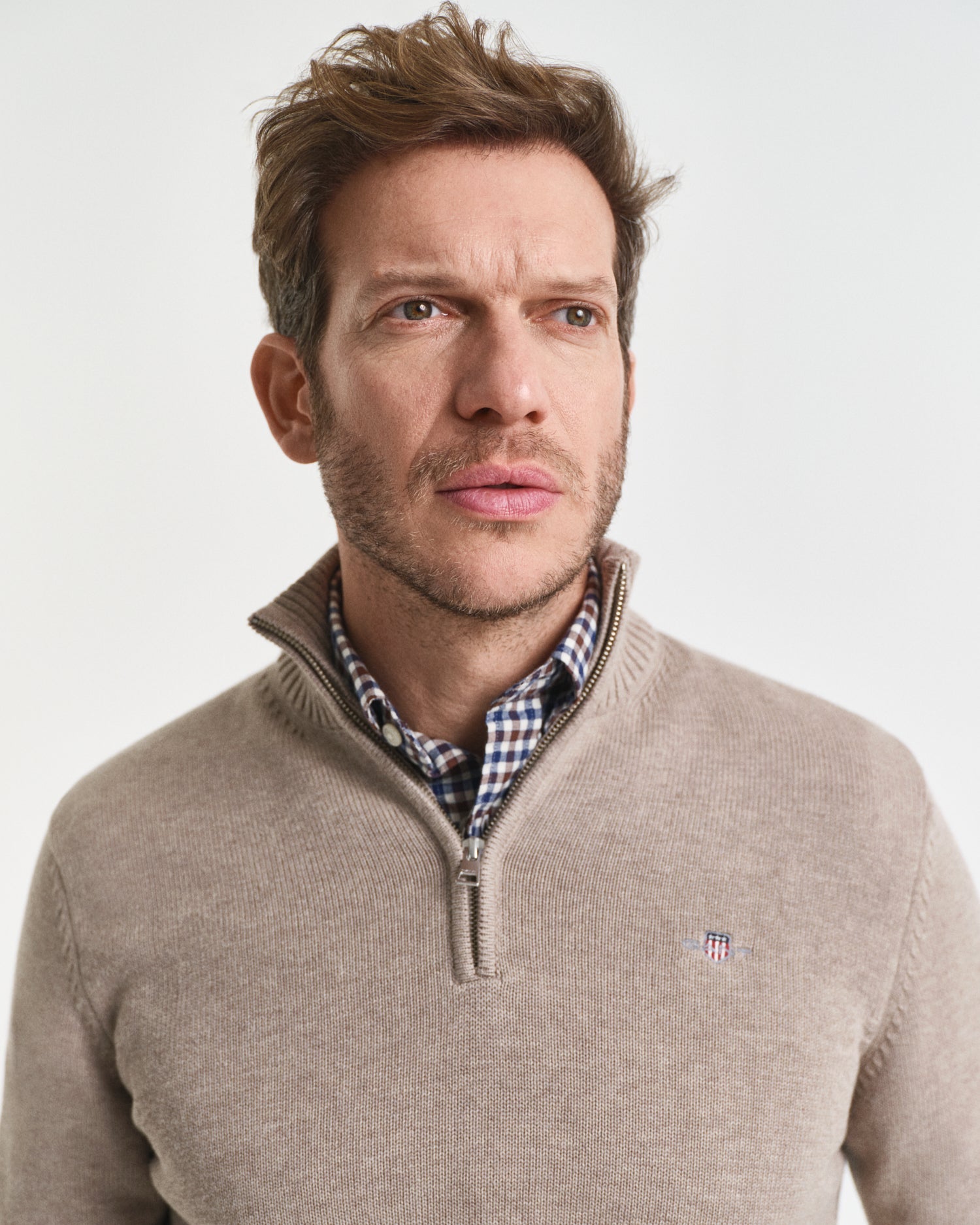 Πουλόβερ Casual Βαμβακερό Half-Zip