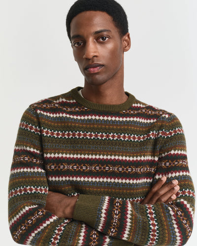 Πουλόβερ Fair Isle Με Λαιμόκοψη GANT