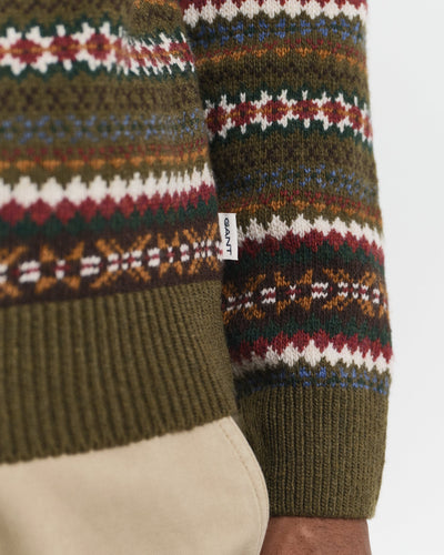 Πουλόβερ Fair Isle Με Λαιμόκοψη GANT