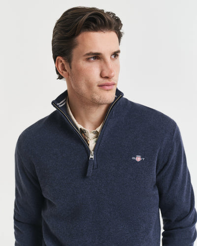 Πουλόβερ Half-Zip Από Μαλλί Αρνιού Με Λαιμόκοψη GANT
