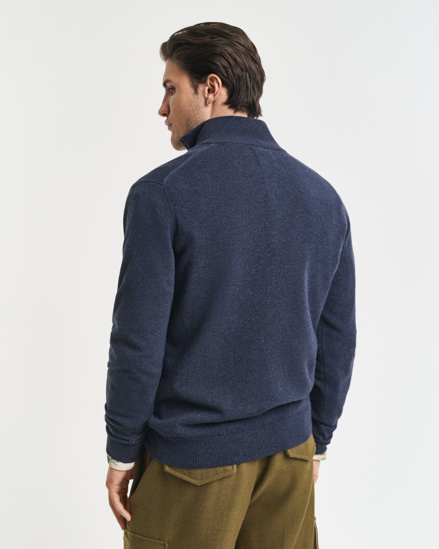 Πουλόβερ Half-Zip Από Μαλλί Αρνιού Με Λαιμόκοψη