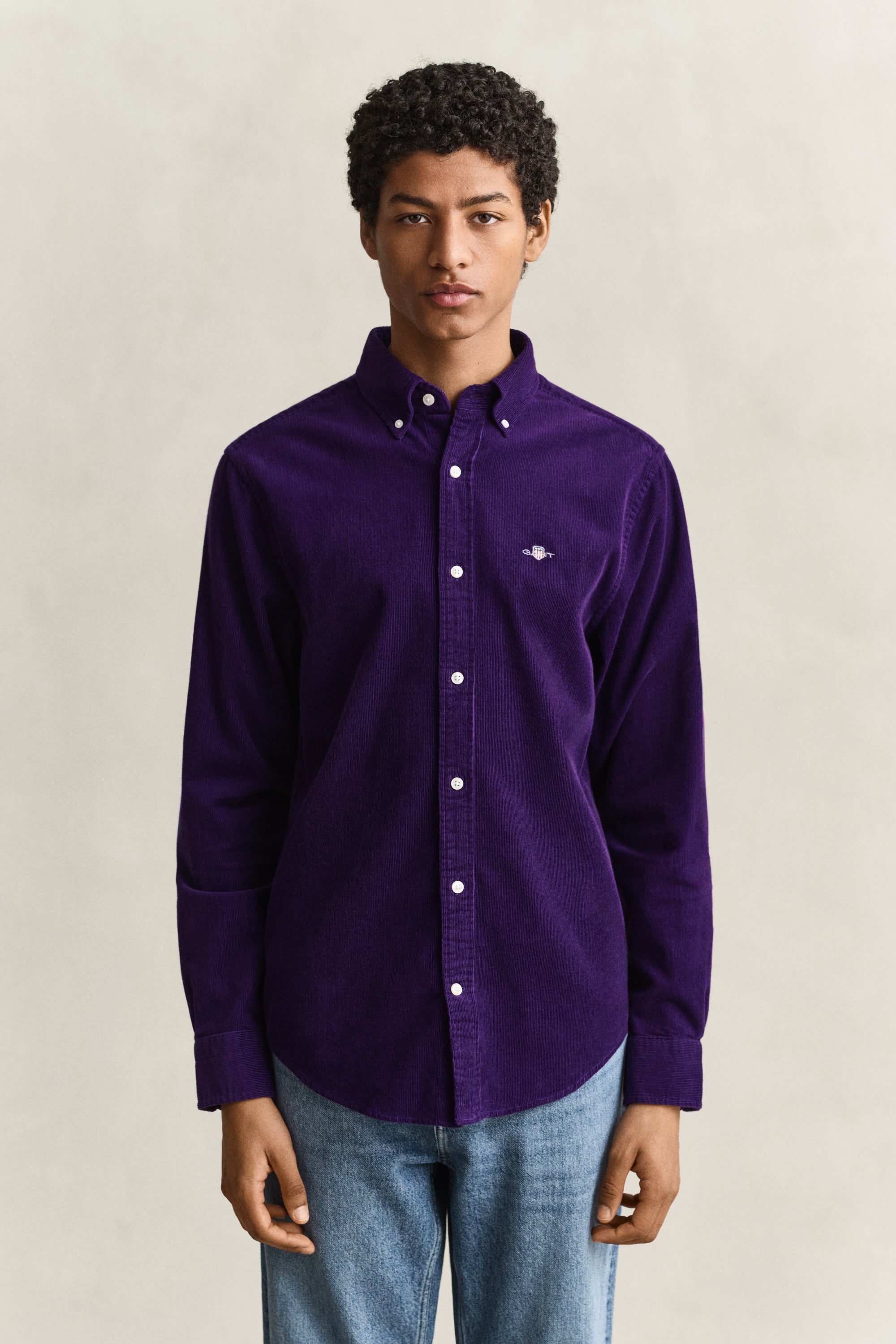 Πουκάμισο Βαμβακερό Κοτλέ Σε Κανονική Γραμμή