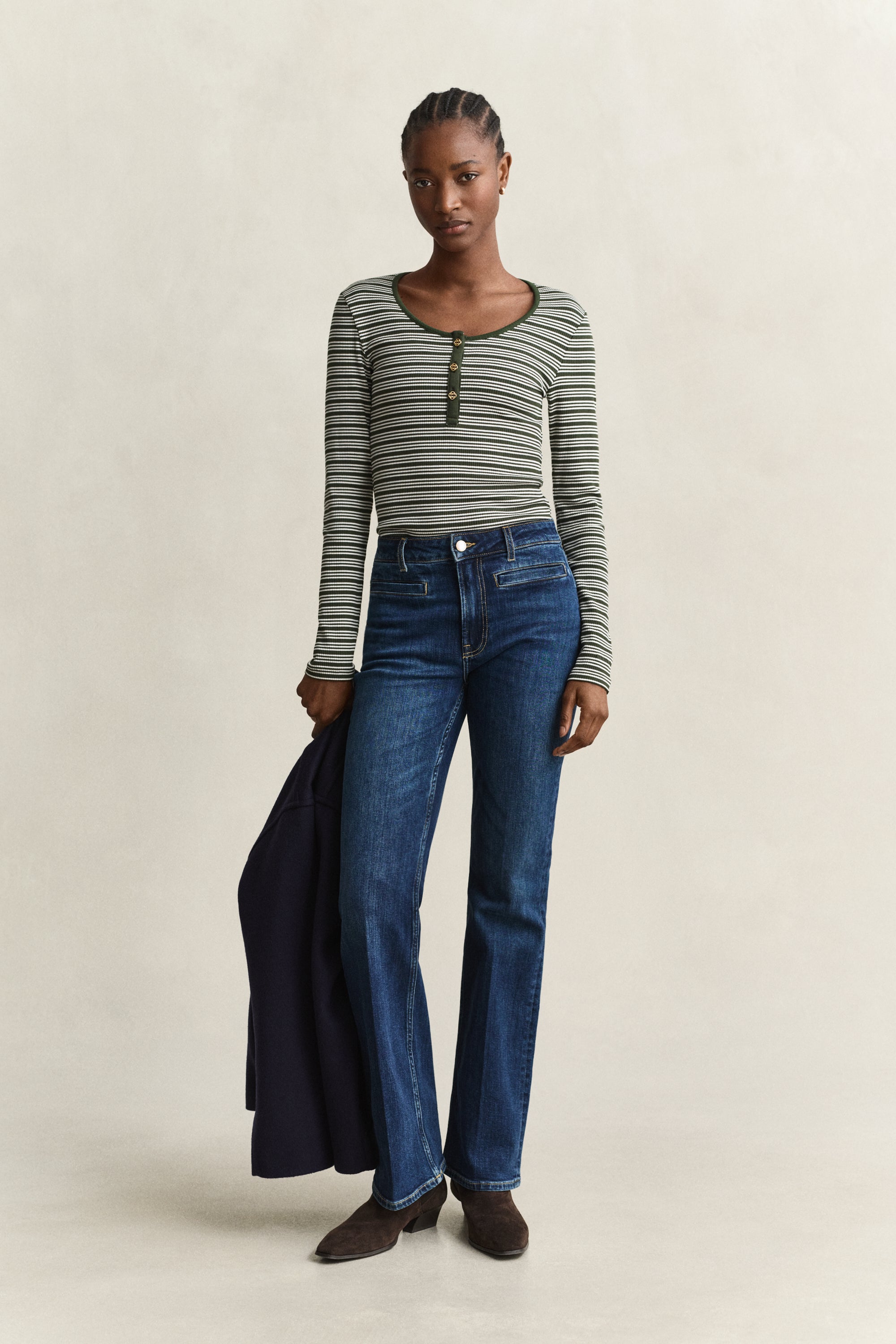 Ριμπ Ριγέ Μακρυμάνικη Μπλούζα Henley