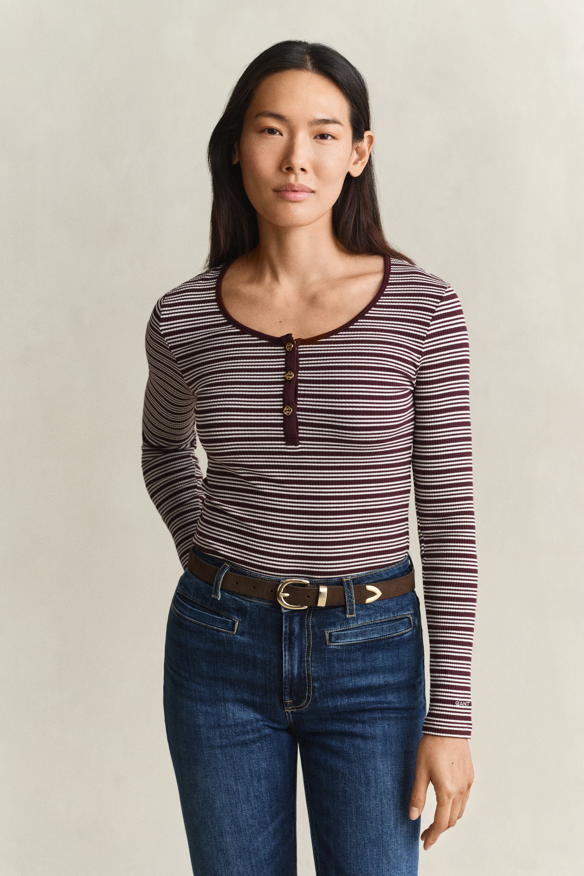 Ριμπ Ριγέ Μακρυμάνικη Μπλούζα Henley