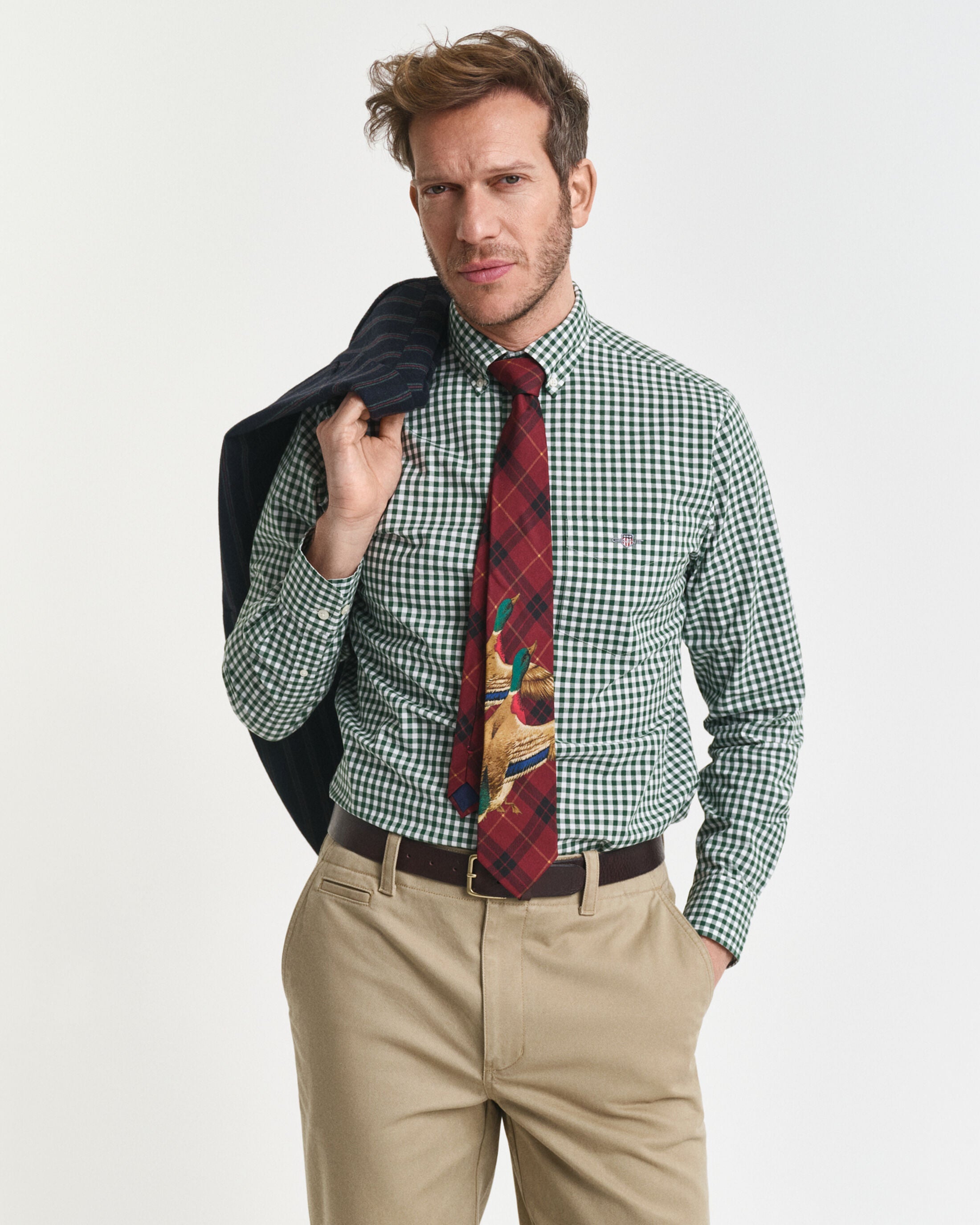 Πουκάμισο Καρό Gingham Poplin Σε Κανονική Γραμμή