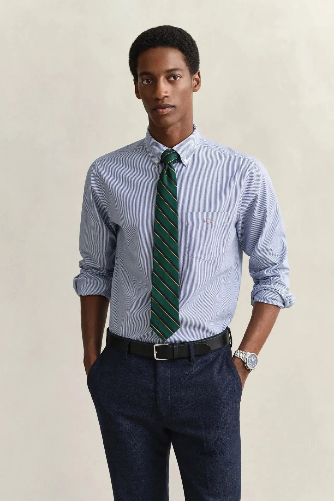 Πουκάμισο Poplin Ριγέ Σε Κανονική Γραμμή (Outlet)