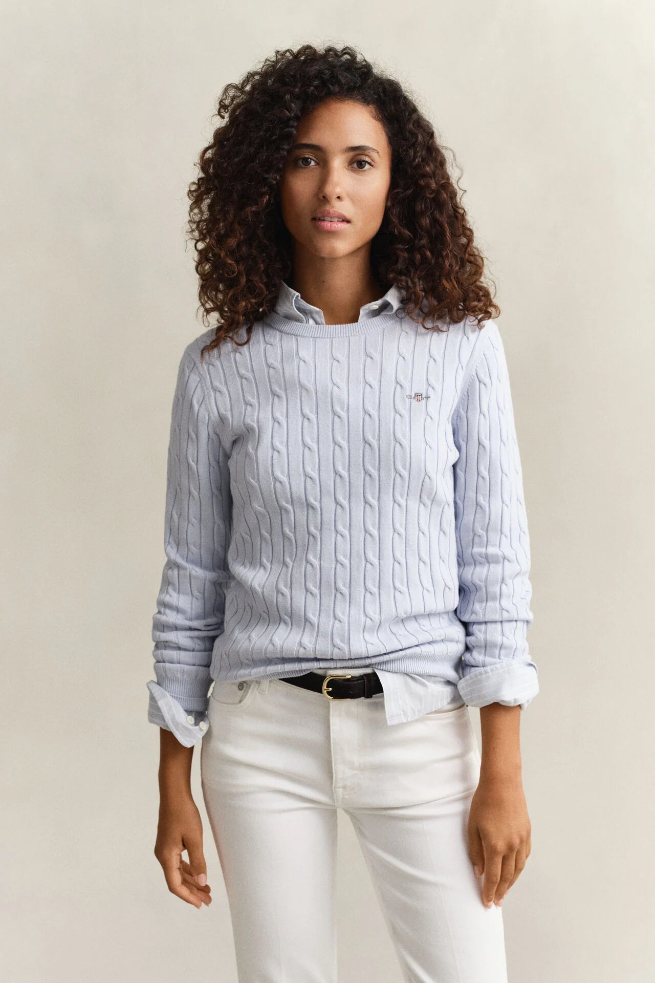 Πουλόβερ Βαμβακερό Με Πλέξη Cable