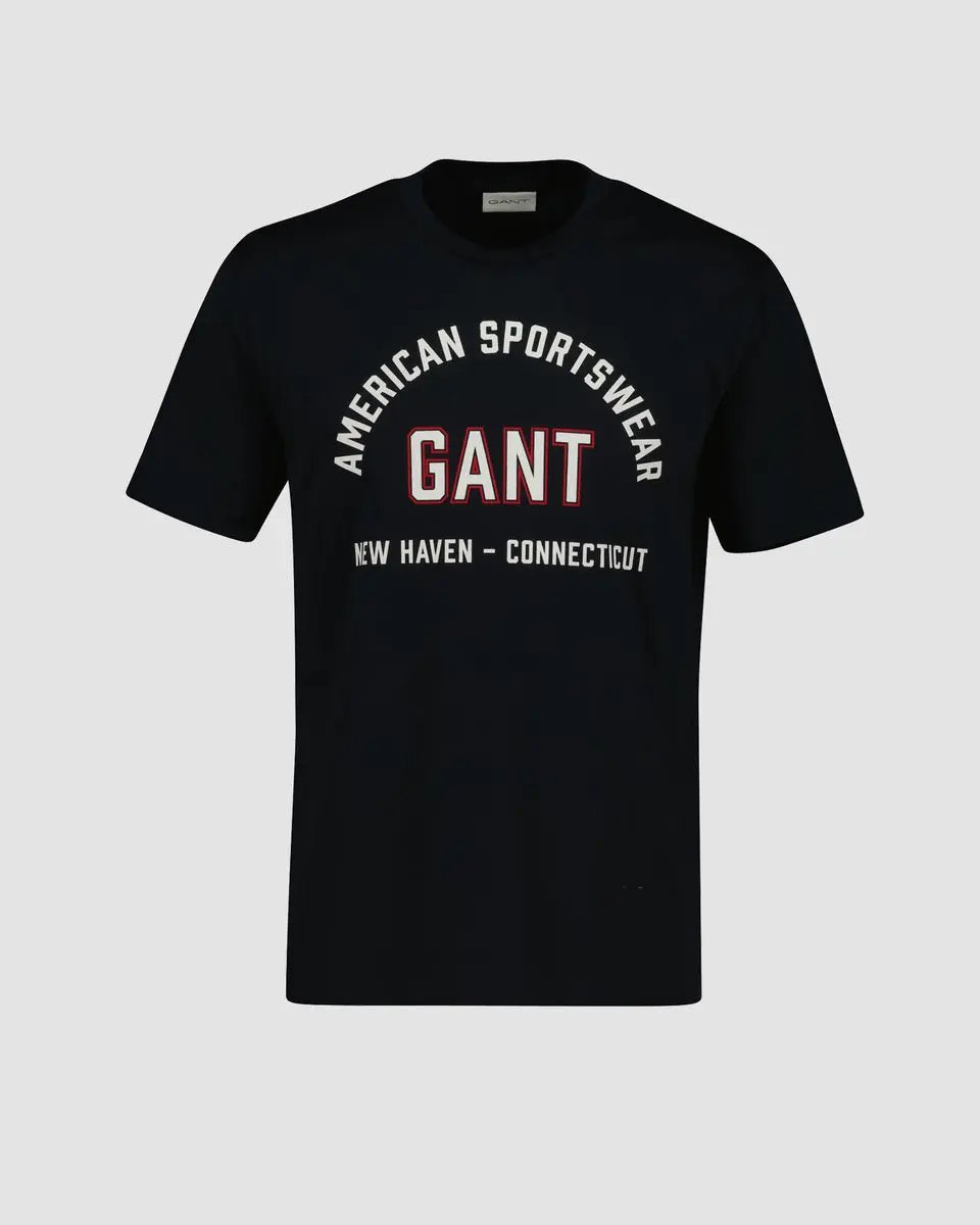 Βαμβακερό T-Shirt Με Τυπωμένο Λογότυπο GANT