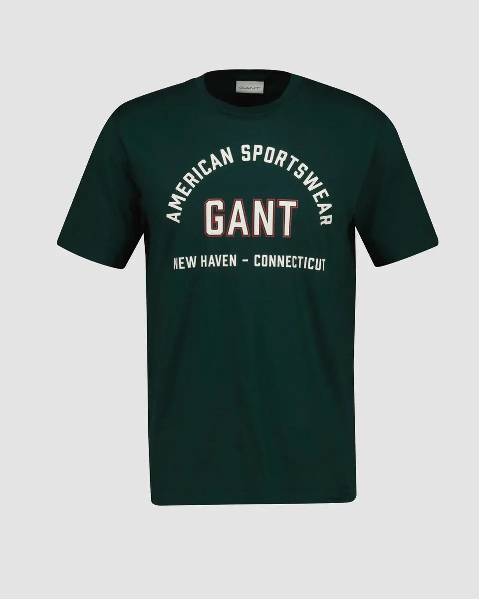 Βαμβακερό T-Shirt Με Τυπωμένο Λογότυπο GANT