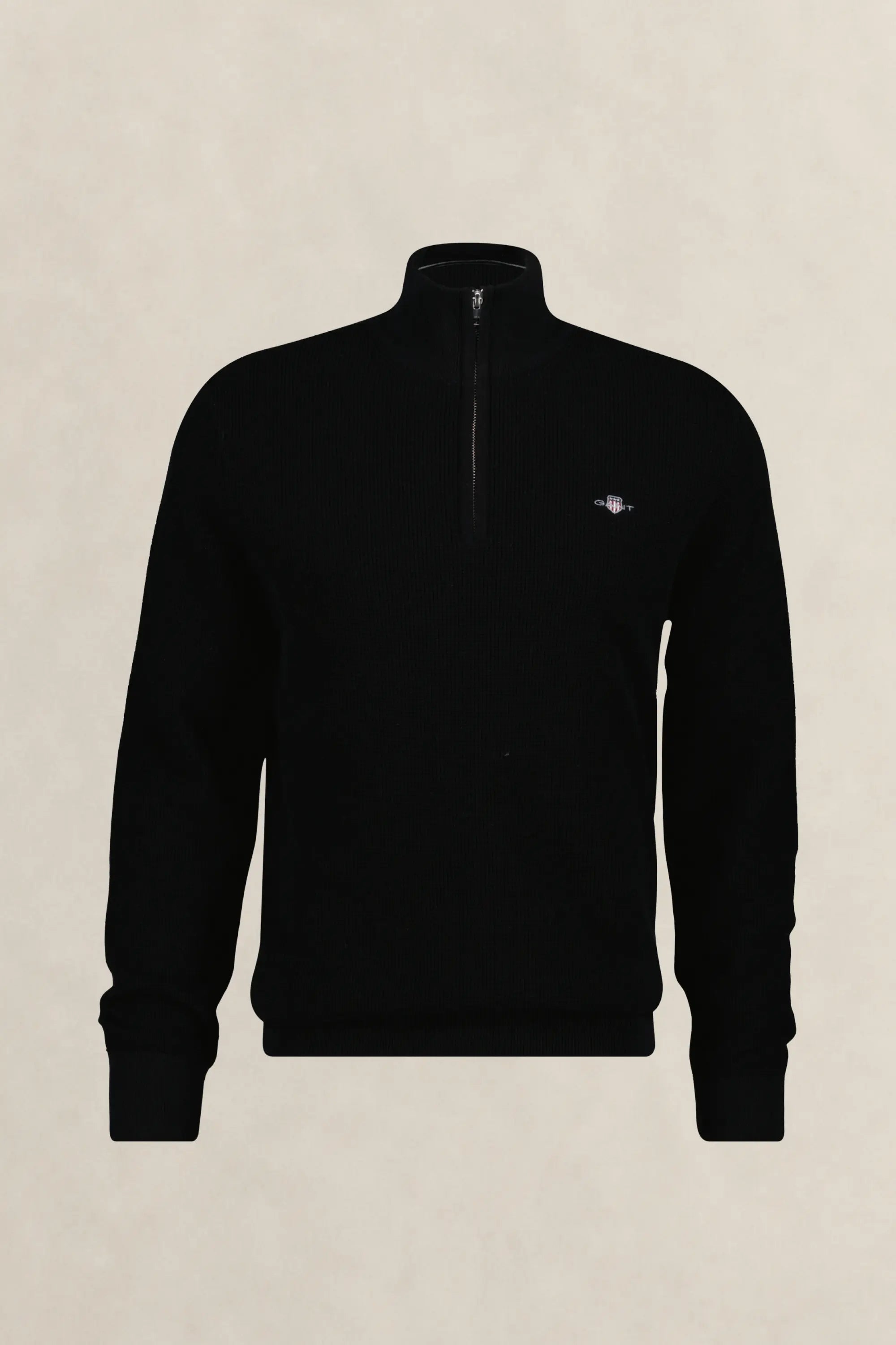 Βαμβακερό Textured Πουλόβερ Half-Zip