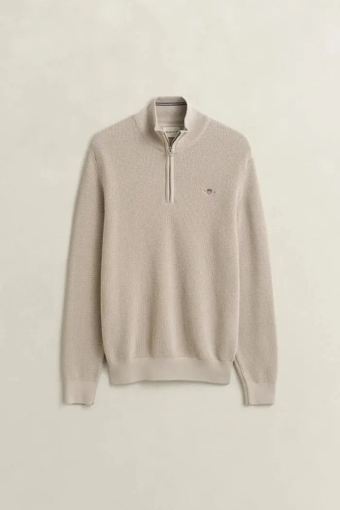 Βαμβακερό Textured Πουλόβερ Half-Zip GANT