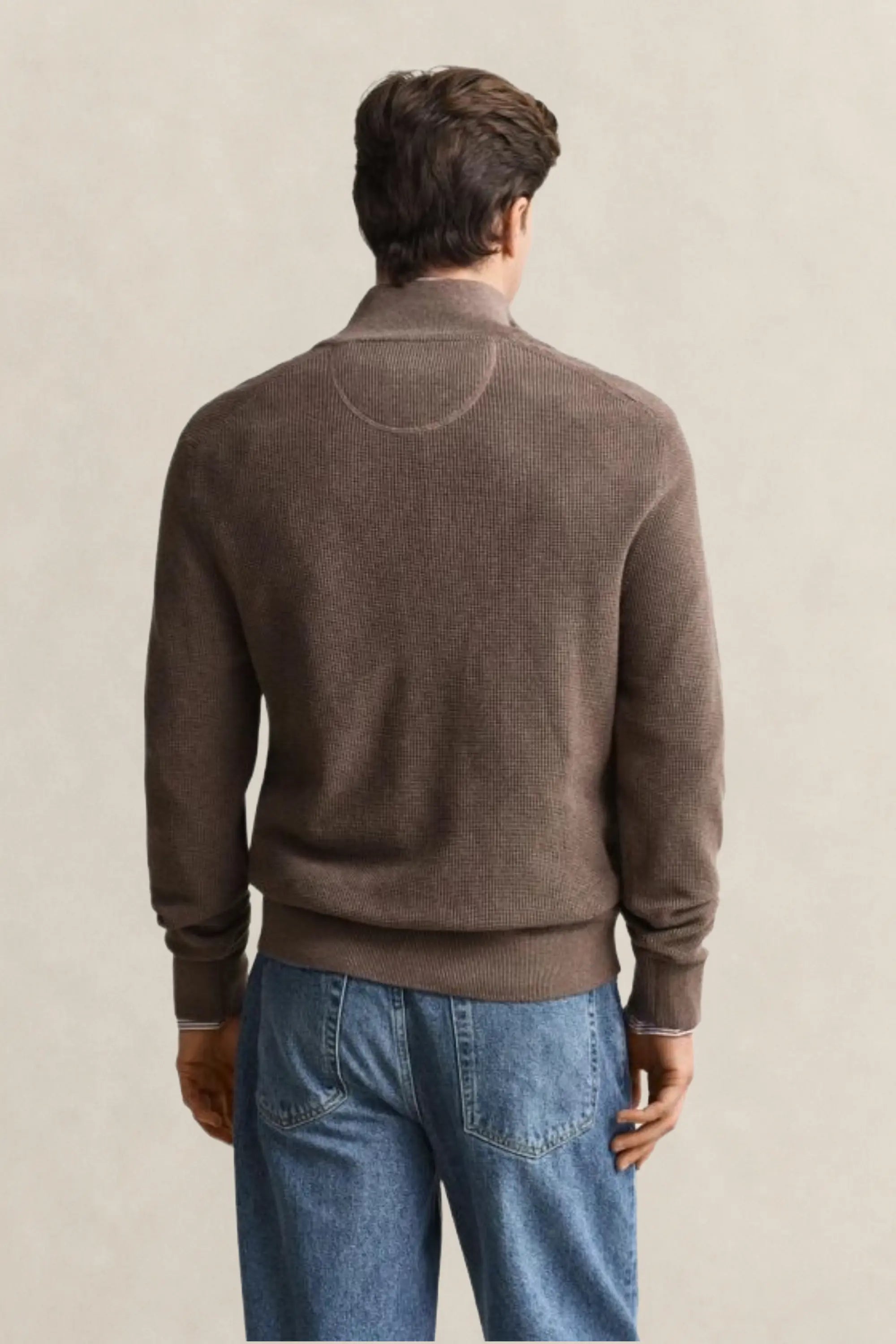 Βαμβακερό Textured Πουλόβερ Half-Zip GANT