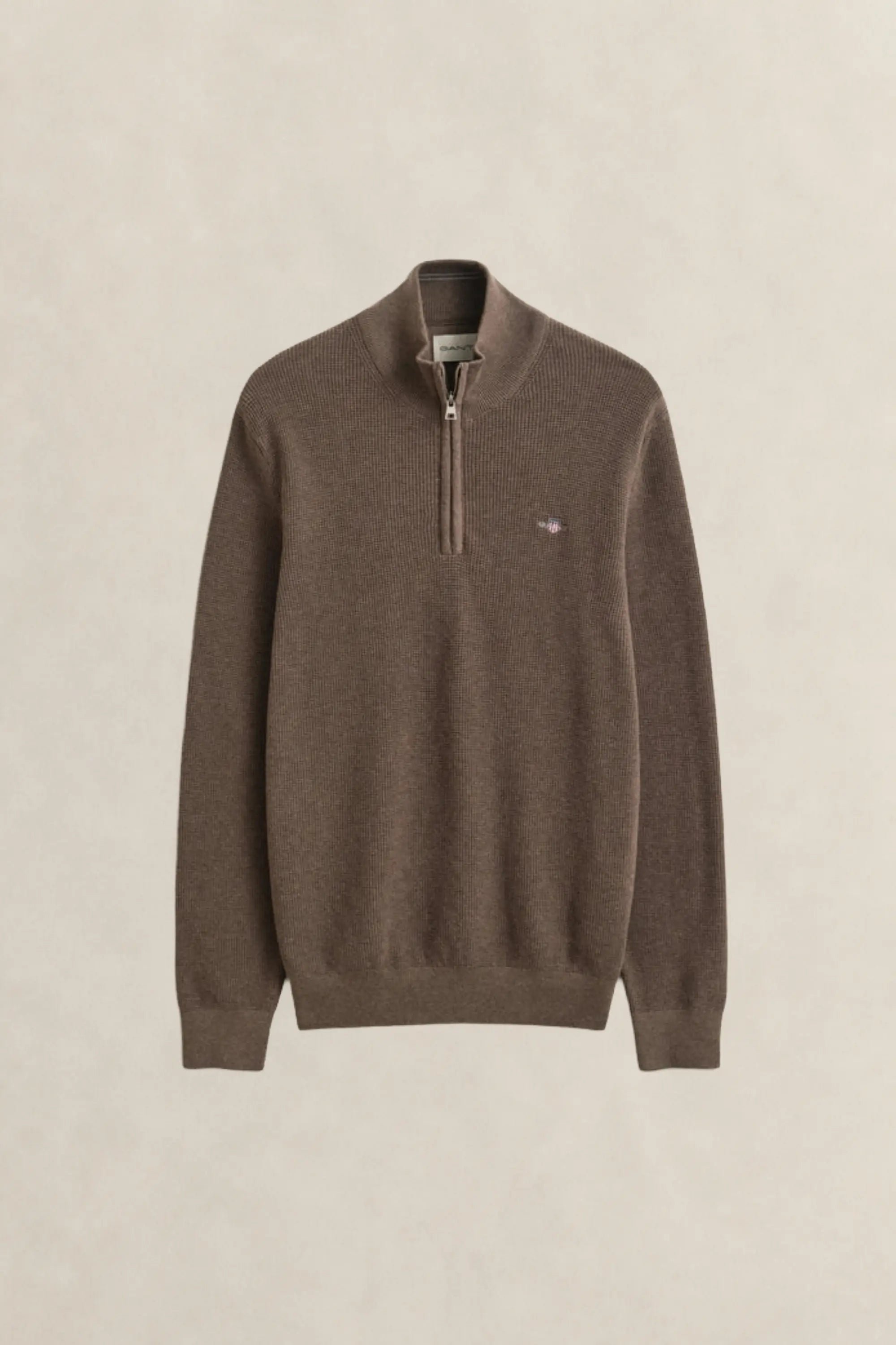Βαμβακερό Textured Πουλόβερ Half-Zip GANT
