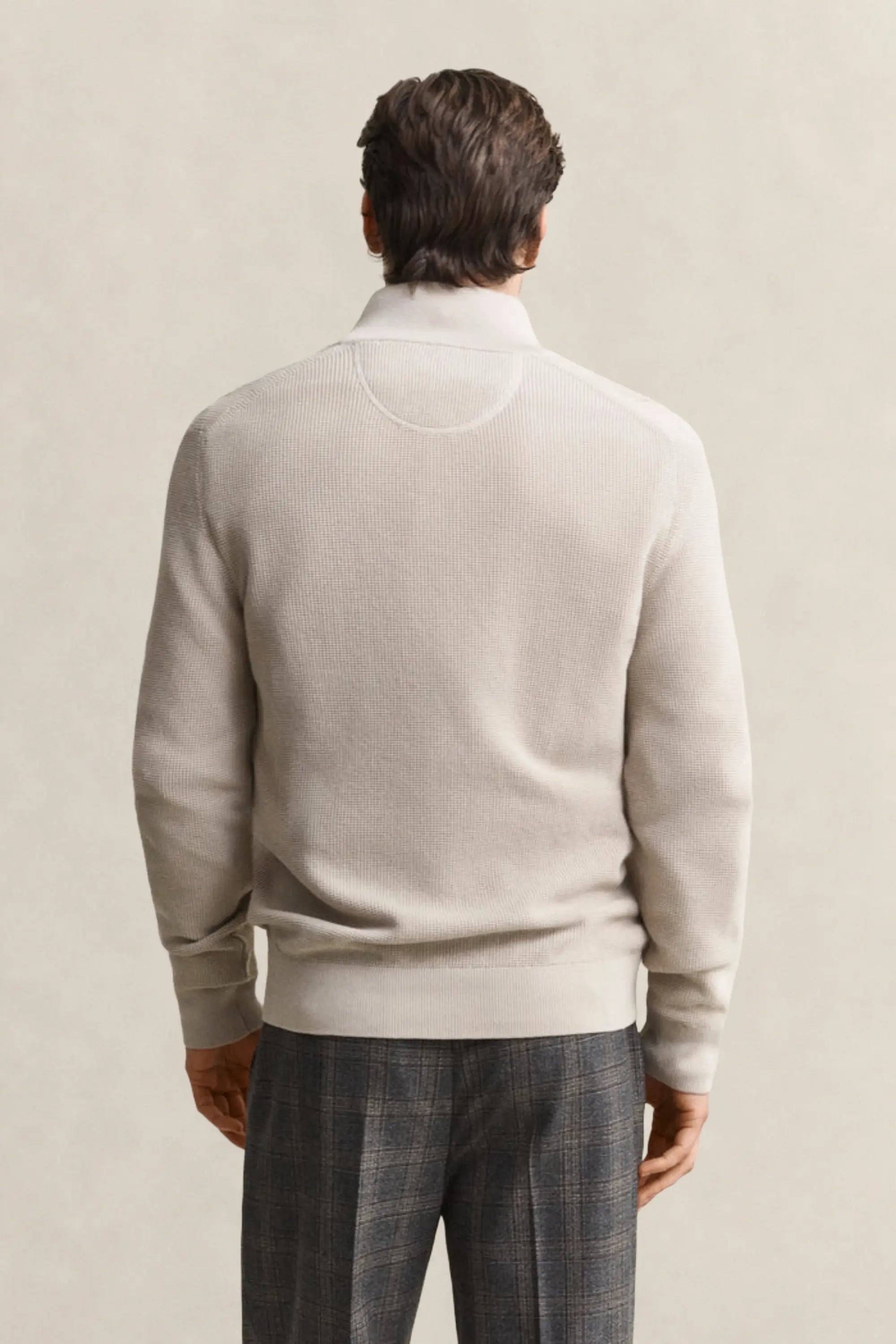 Βαμβακερό Textured Πουλόβερ Half-Zip GANT