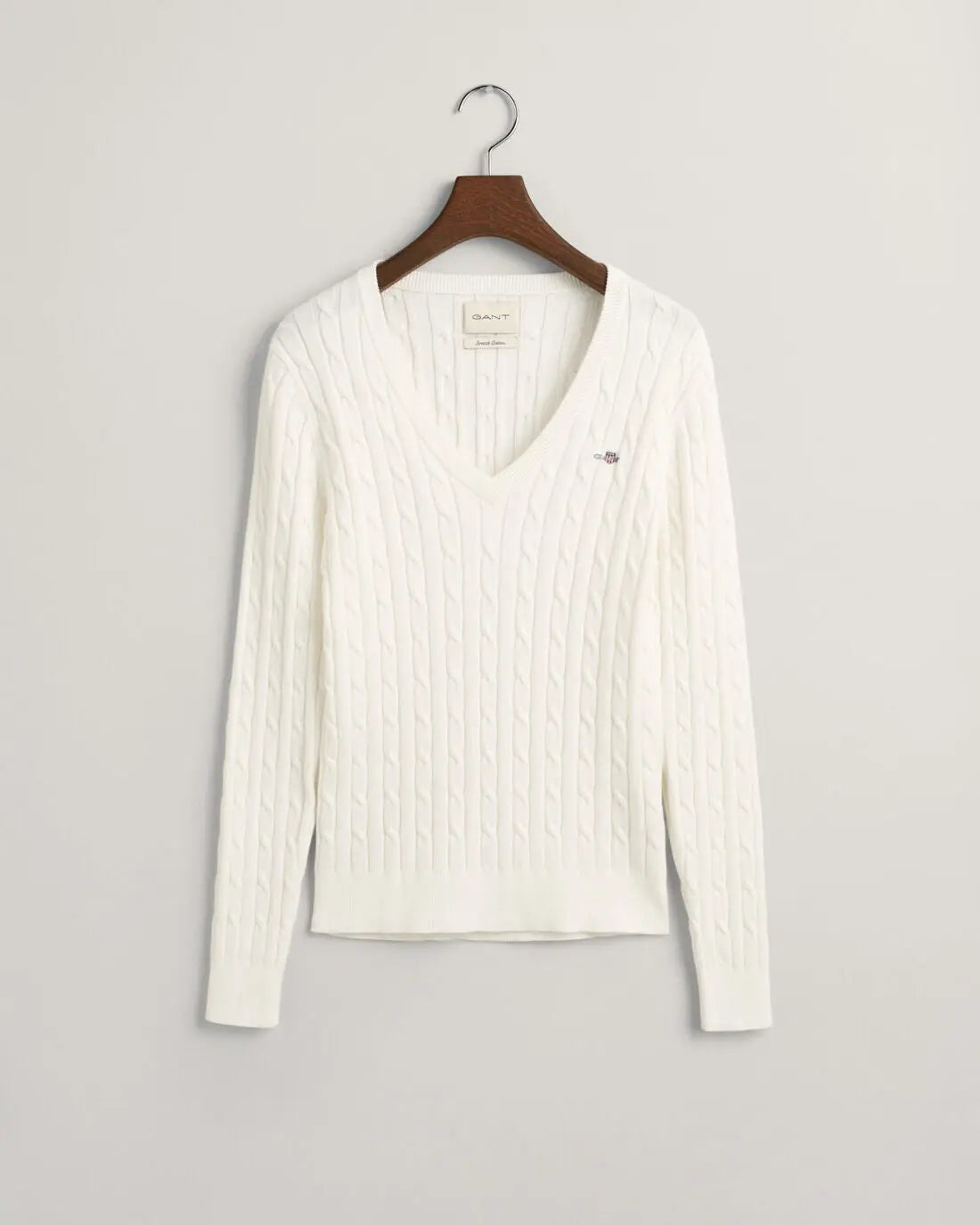 Πουλόβερ Βαμβακερό Cable Με Λαιμόκοψη V GANT