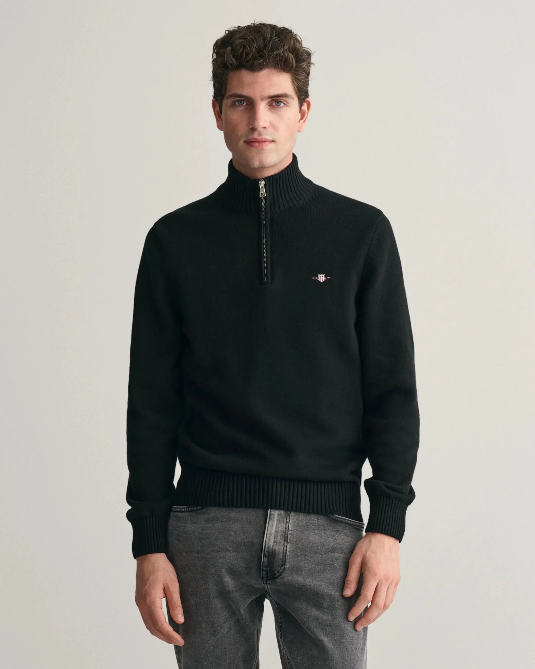 Πουλόβερ Casual Βαμβακερό Half-Zip