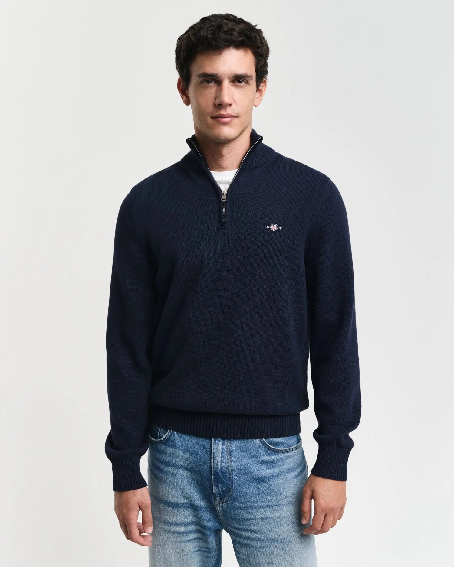 Πουλόβερ Casual Βαμβακερό Half-Zip