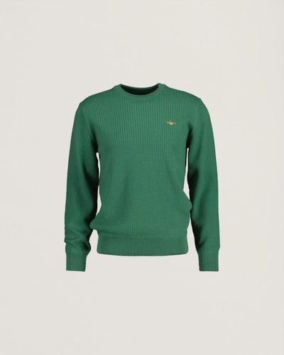 Πουλόβερ Cotton Texture Με Λαιμόκοψη (Outlet) GANT