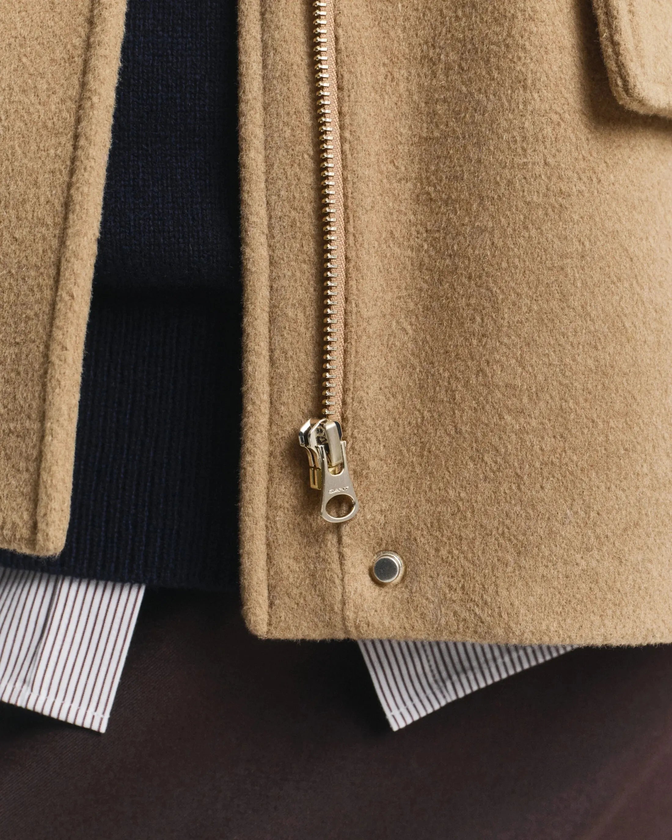 Cropped Μάλλινο Μπουφάν Mε Φερμουάρ GANT