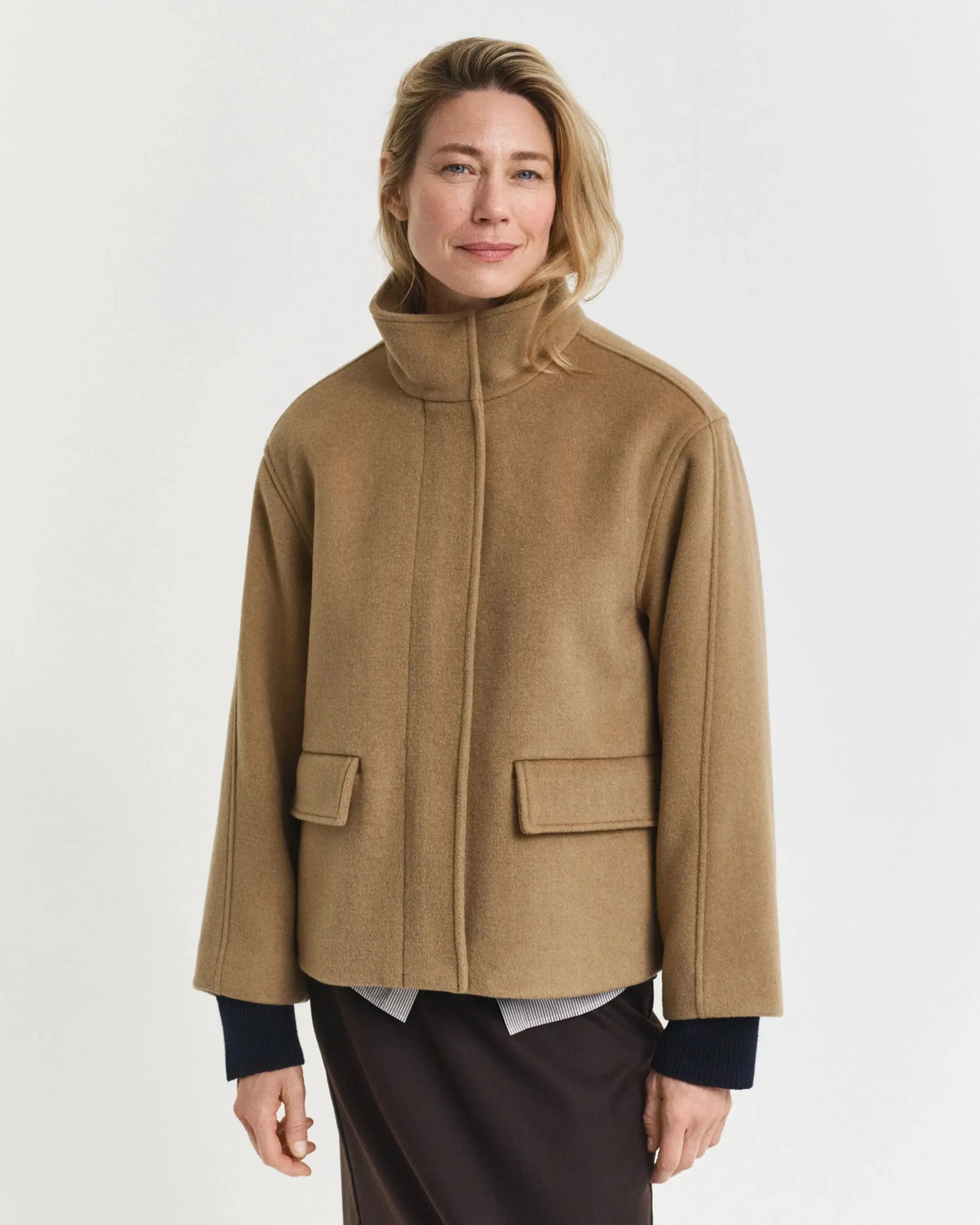 Cropped Μάλλινο Μπουφάν Mε Φερμουάρ GANT