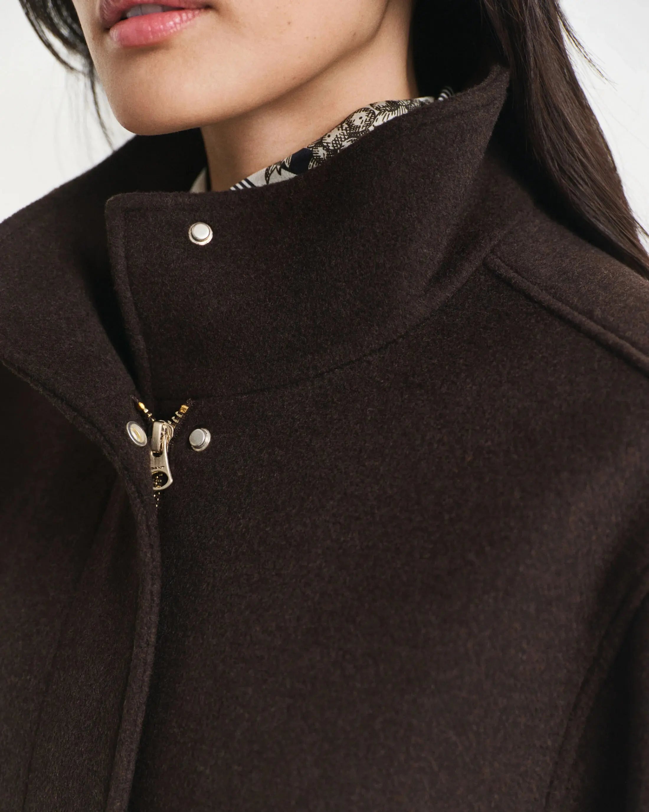 Cropped Μάλλινο Μπουφάν Mε Φερμουάρ GANT