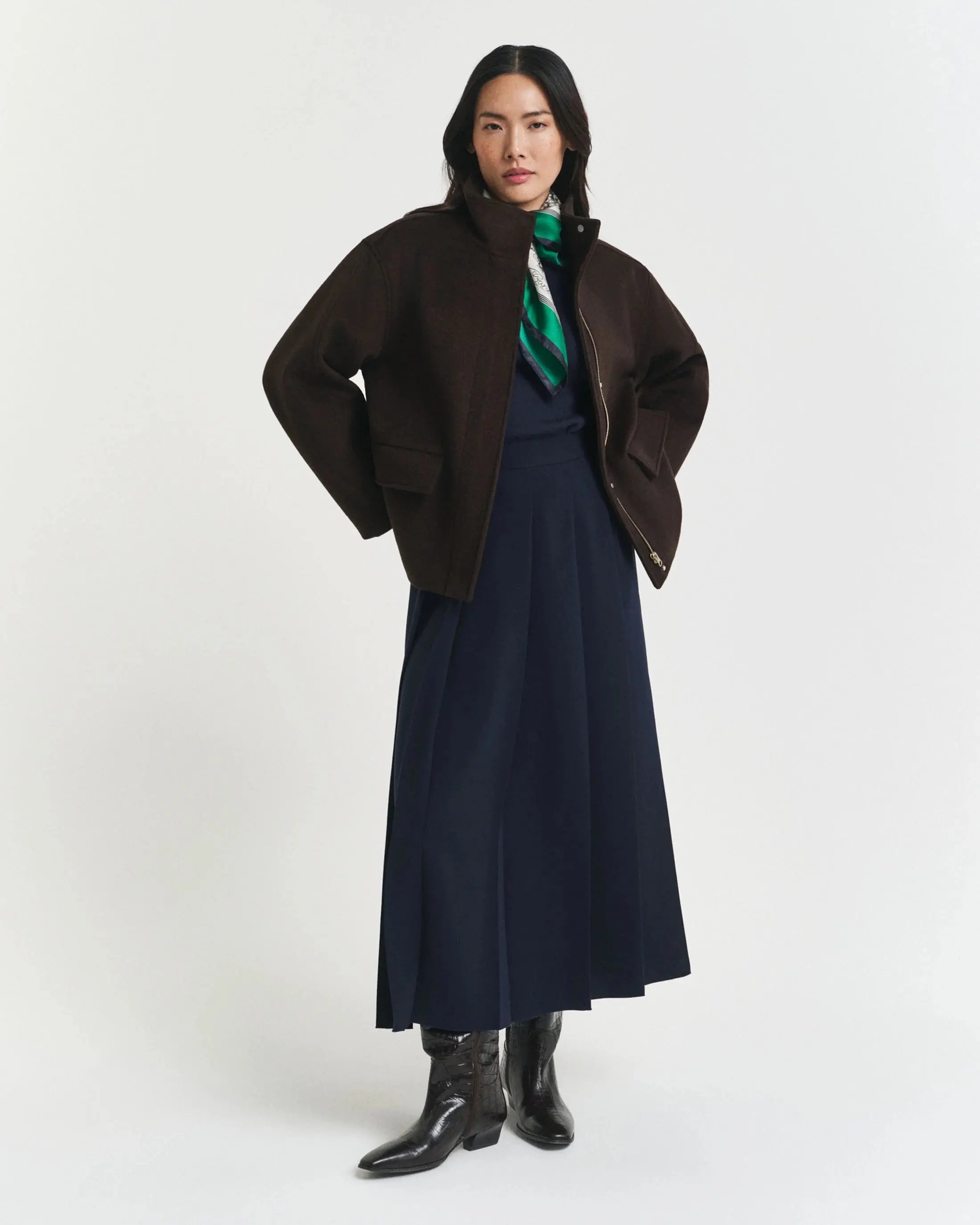 Cropped Μάλλινο Μπουφάν Mε Φερμουάρ GANT