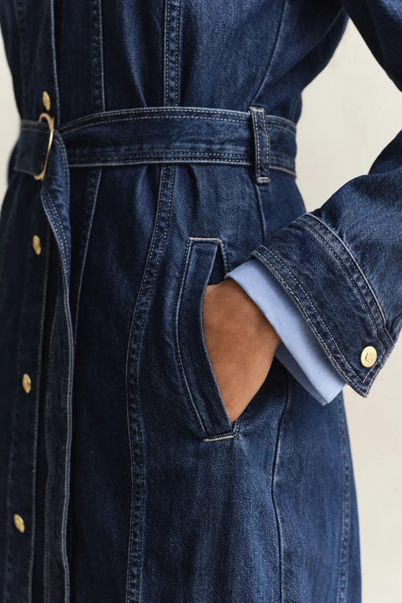 Denim Midi Φόρεμα Με Ζώνη GANT