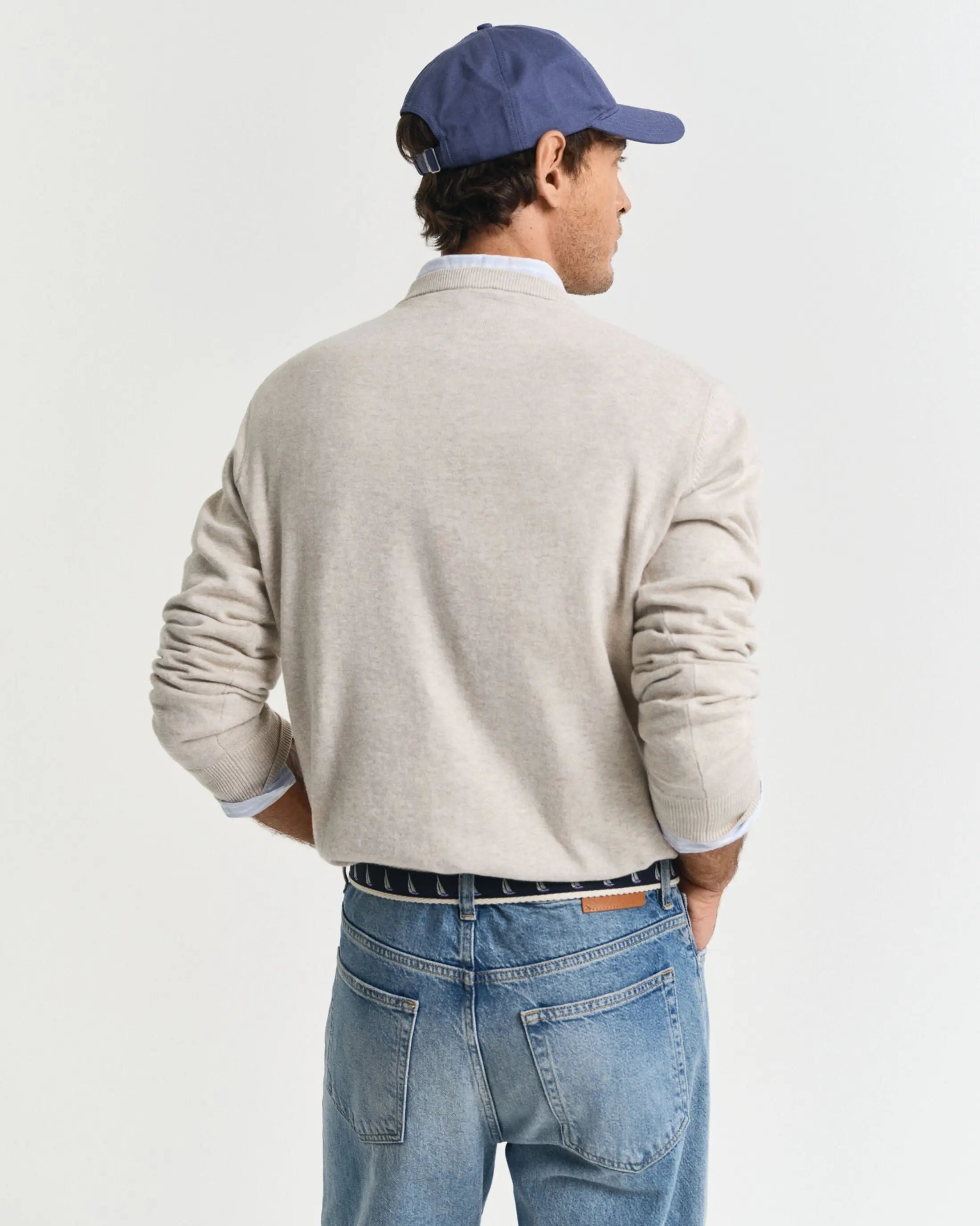 Πουλόβερ Βαμβακερό Με Λαιμόκοψη GANT