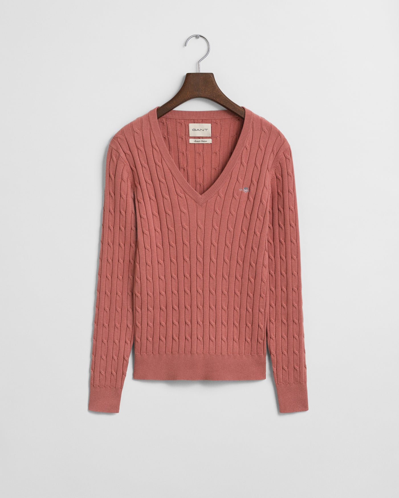 Πουλόβερ Βαμβακερό Cable Με Λαιμόκοψη V GANT