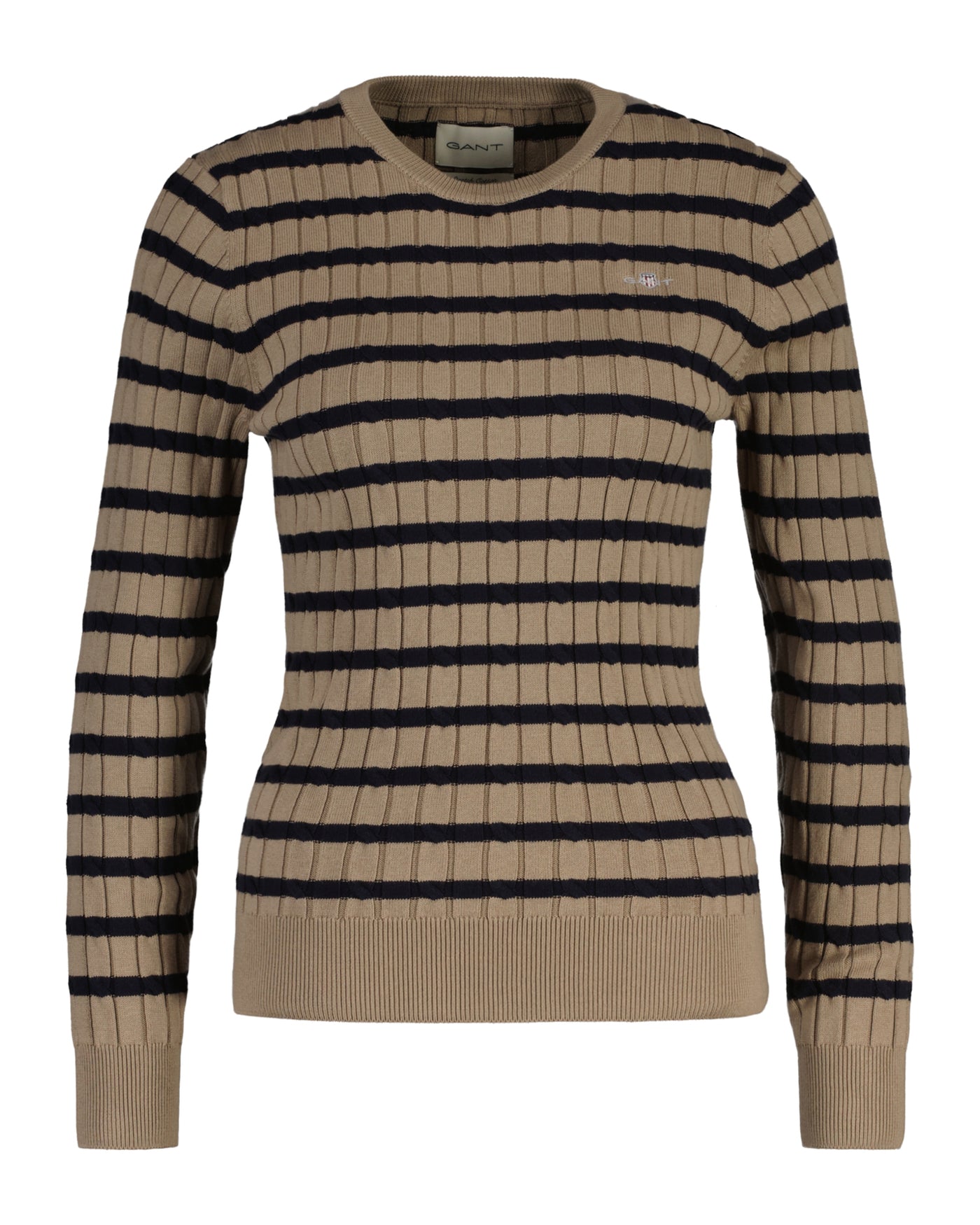 Πλεκτό Πουλόβερ Cable Knit Με Ριγέ Σχέδιο
