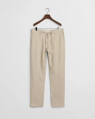 Λινό Παντελόνι Drawstring Σε Χαλαρή Γραμμή GANT